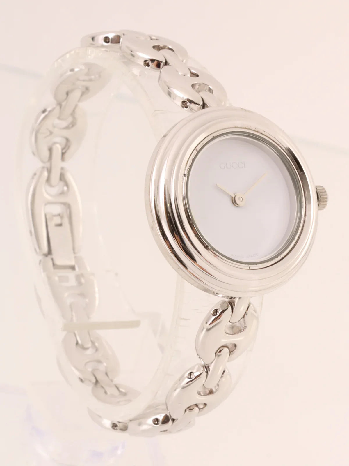 GUCCI Metallic Changeable Bezel Watch 6Colors/Silver
