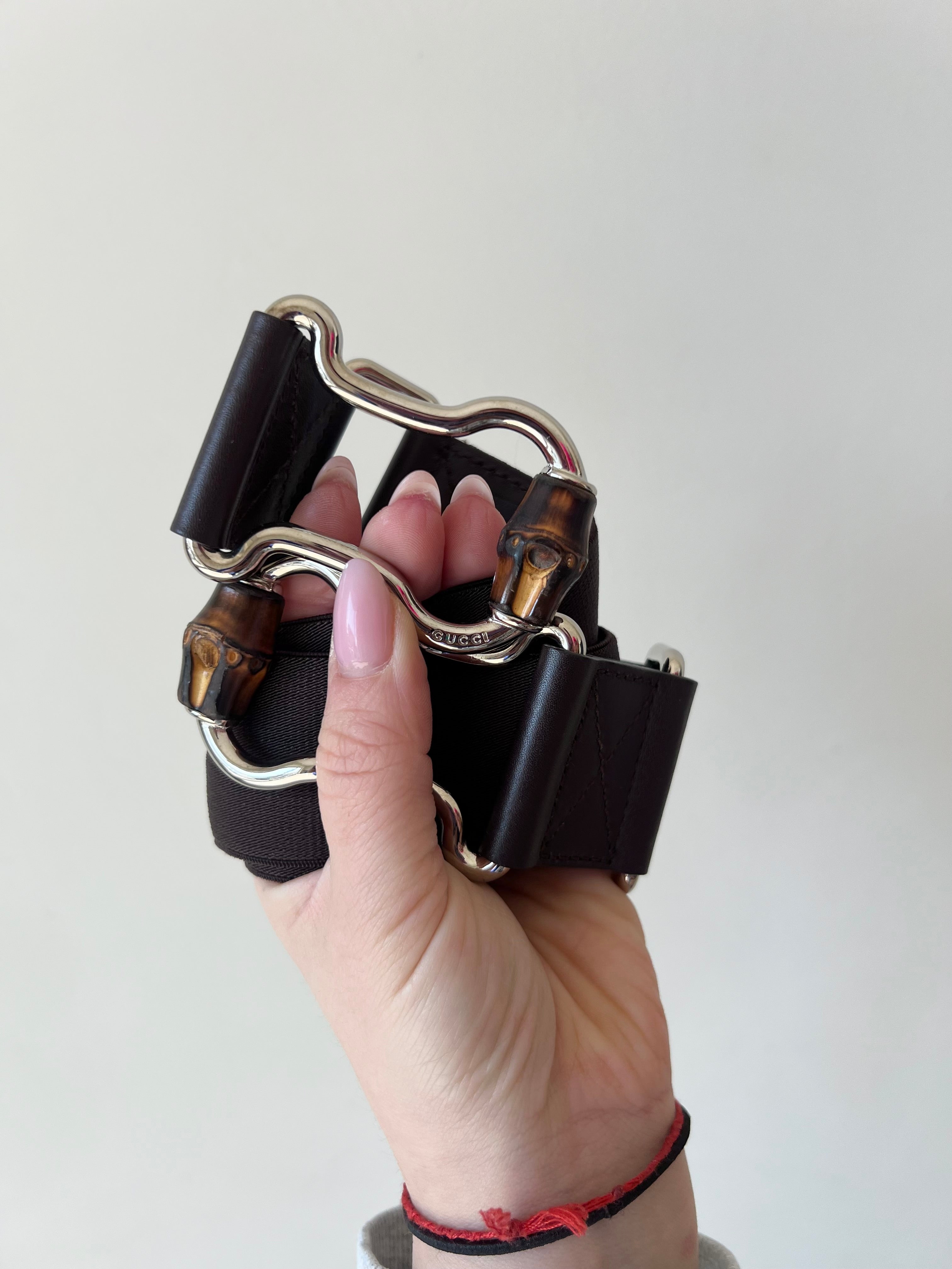 Cintura Gucci bamboo elastica Tg 42