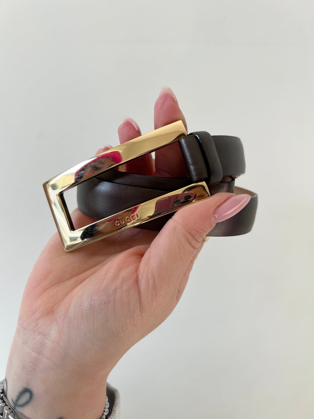 Cintura Gucci fibbia rettangolare Tg 36