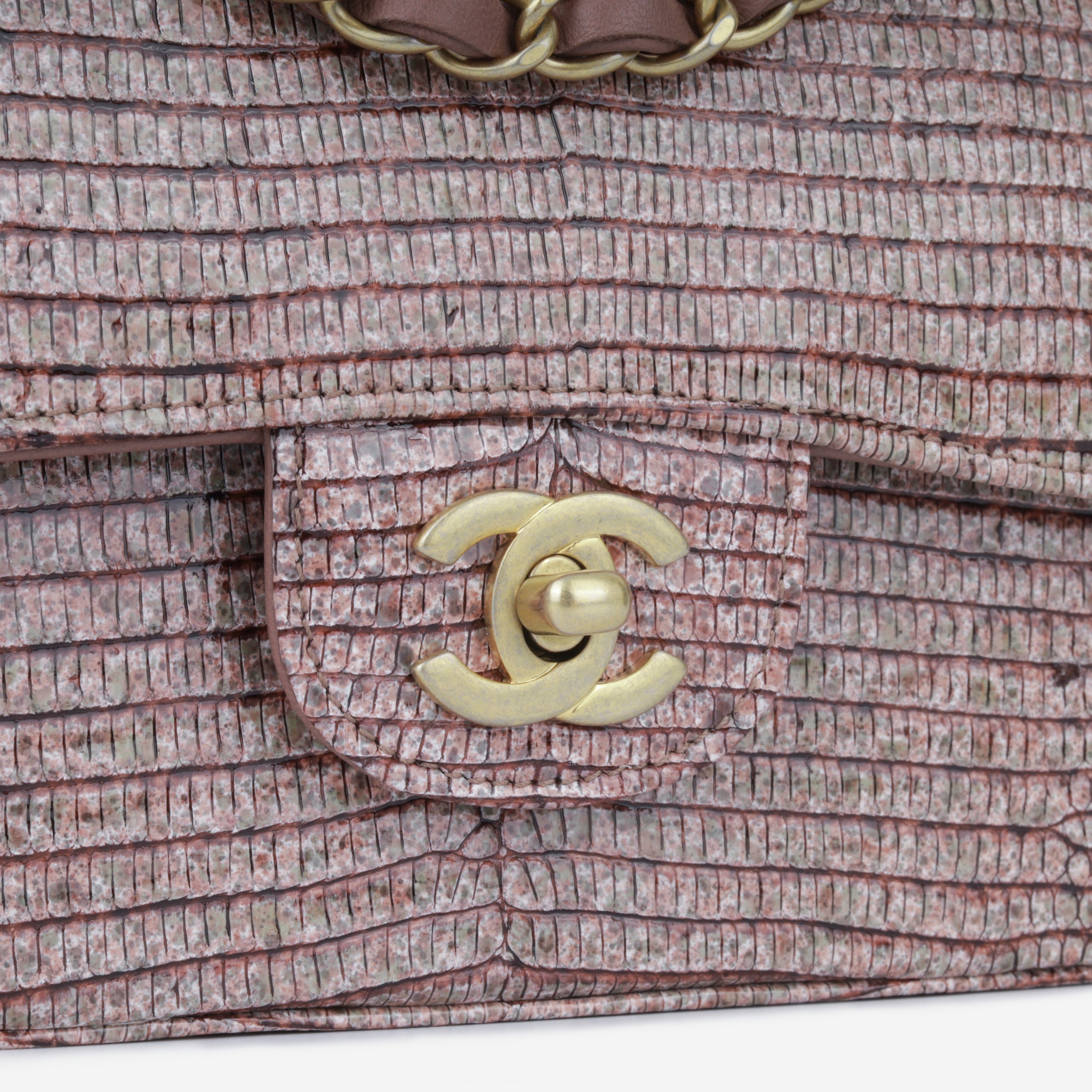 Chanel Mini Rectangular Flap - Mauve Taupe Lizard