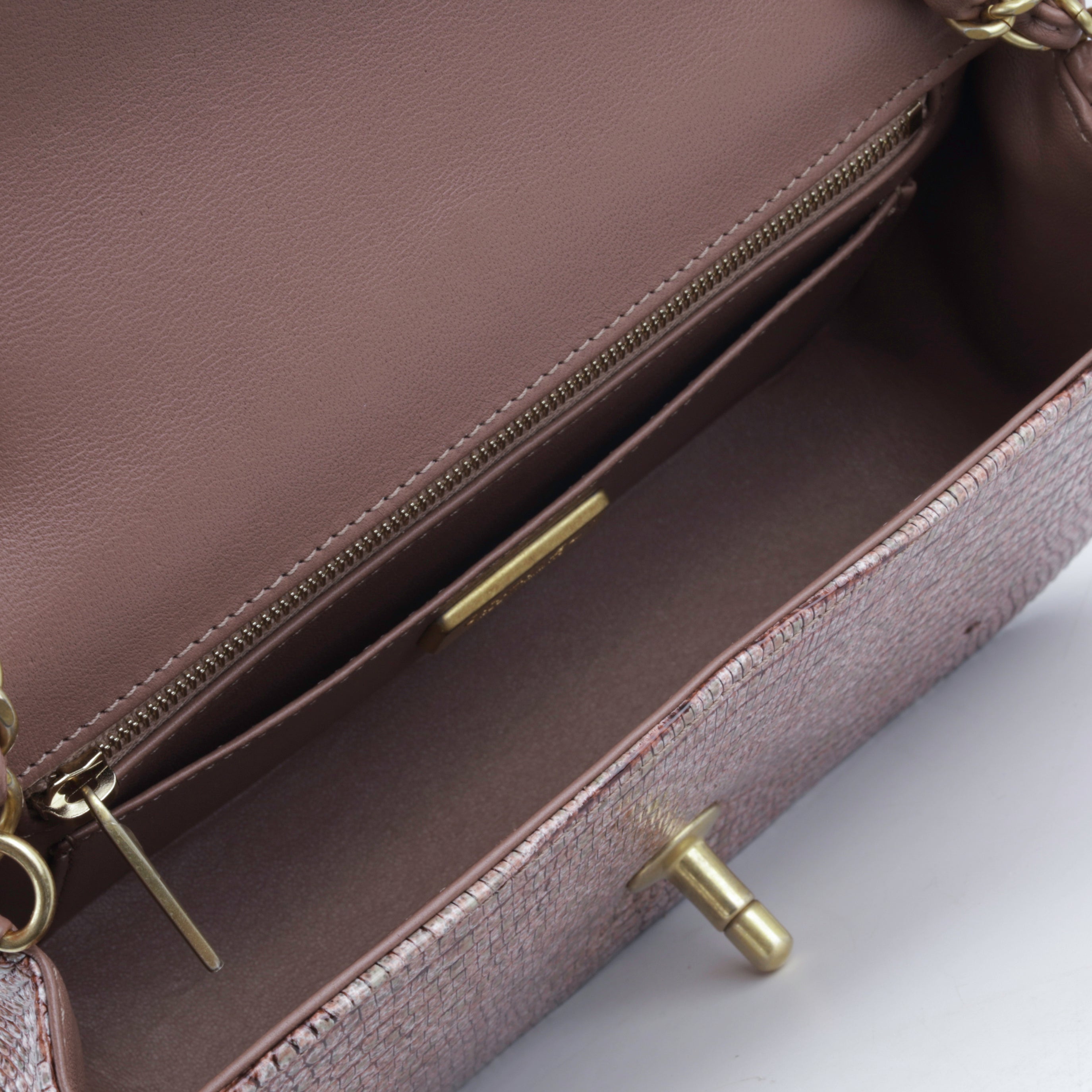 Chanel Mini Rectangular Flap - Mauve Taupe Lizard