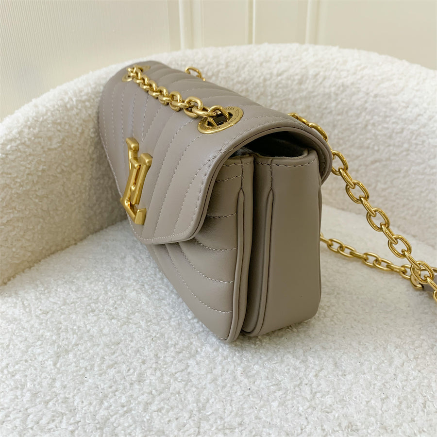 LV New Wave Chain Bag in Taupe Quilted Calfskin and GHW
