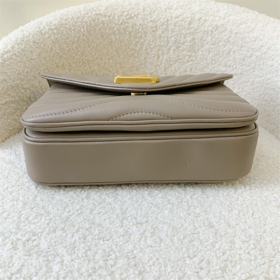 LV New Wave Chain Bag in Taupe Quilted Calfskin and GHW