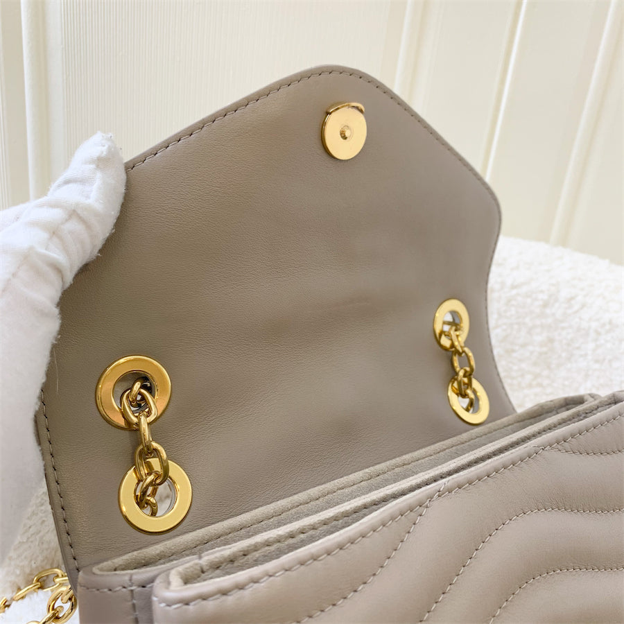LV New Wave Chain Bag in Taupe Quilted Calfskin and GHW