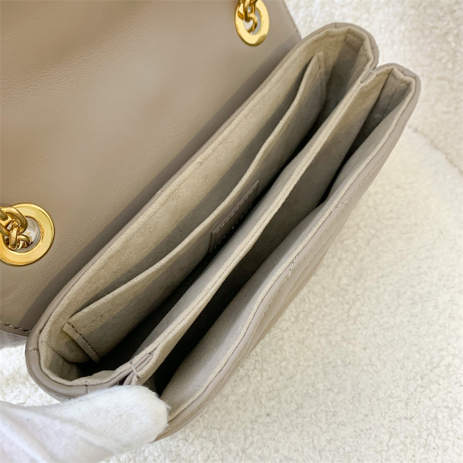 LV New Wave Chain Bag in Taupe Quilted Calfskin and GHW