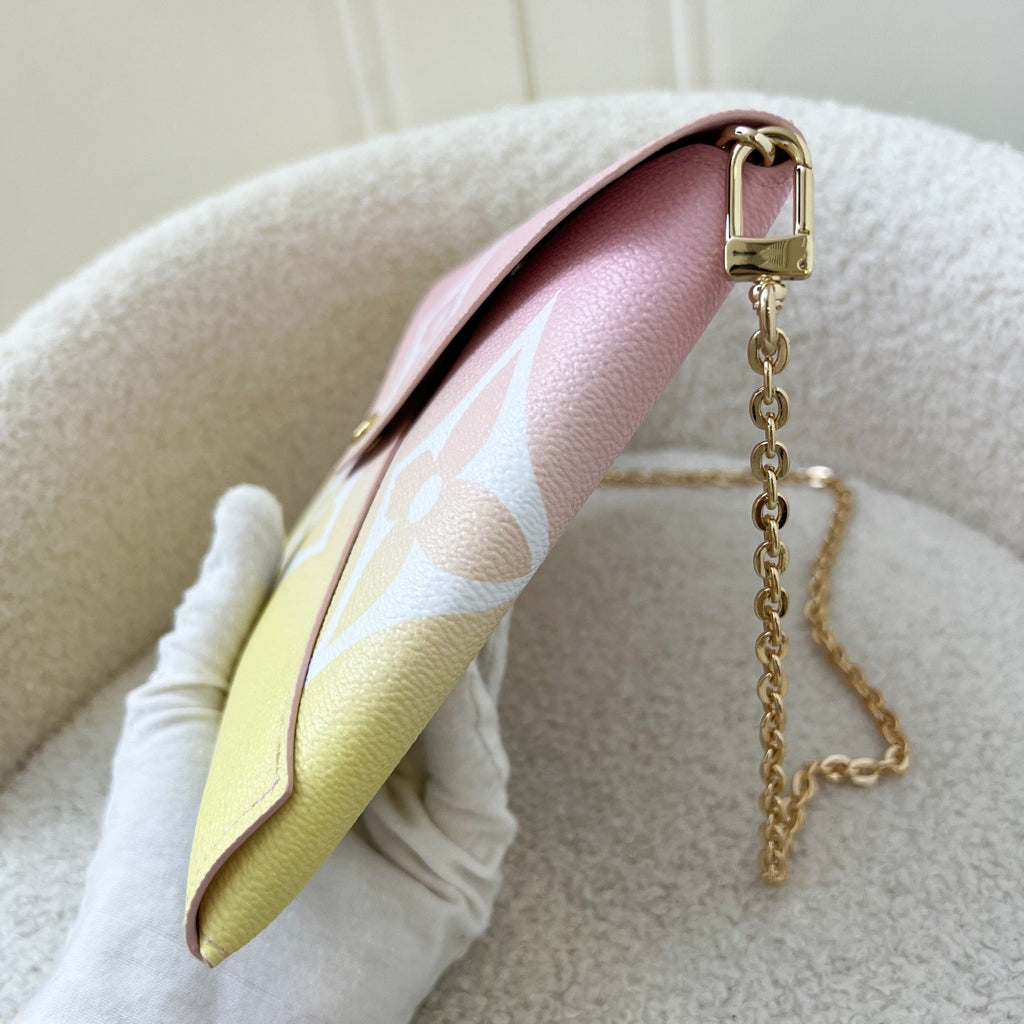 LV Large Kirigami Pochette in Pink / Yellow By the Pool Canvas and GHW