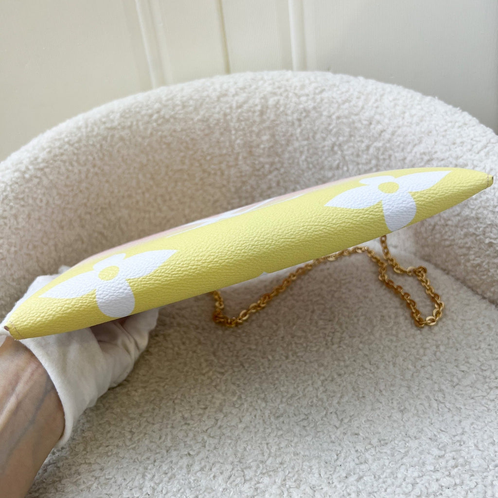 LV Large Kirigami Pochette in Pink / Yellow By the Pool Canvas and GHW