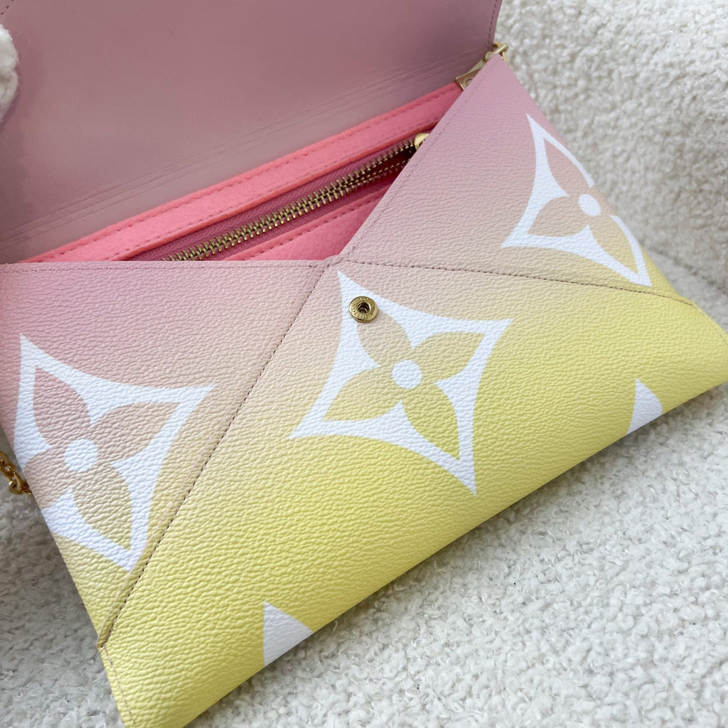 LV Large Kirigami Pochette in Pink / Yellow By the Pool Canvas and GHW