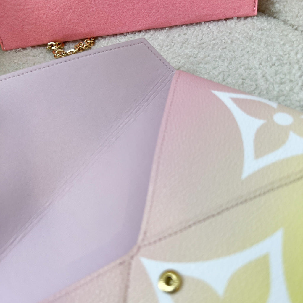 LV Large Kirigami Pochette in Pink / Yellow By the Pool Canvas and GHW