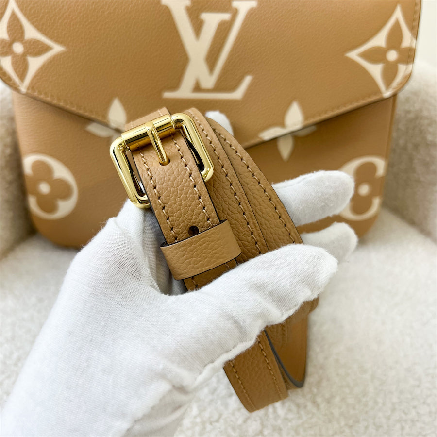 LV Pochette Metis in Arizona Beige / Crème Beige Monogram Empreinte Leather GHW