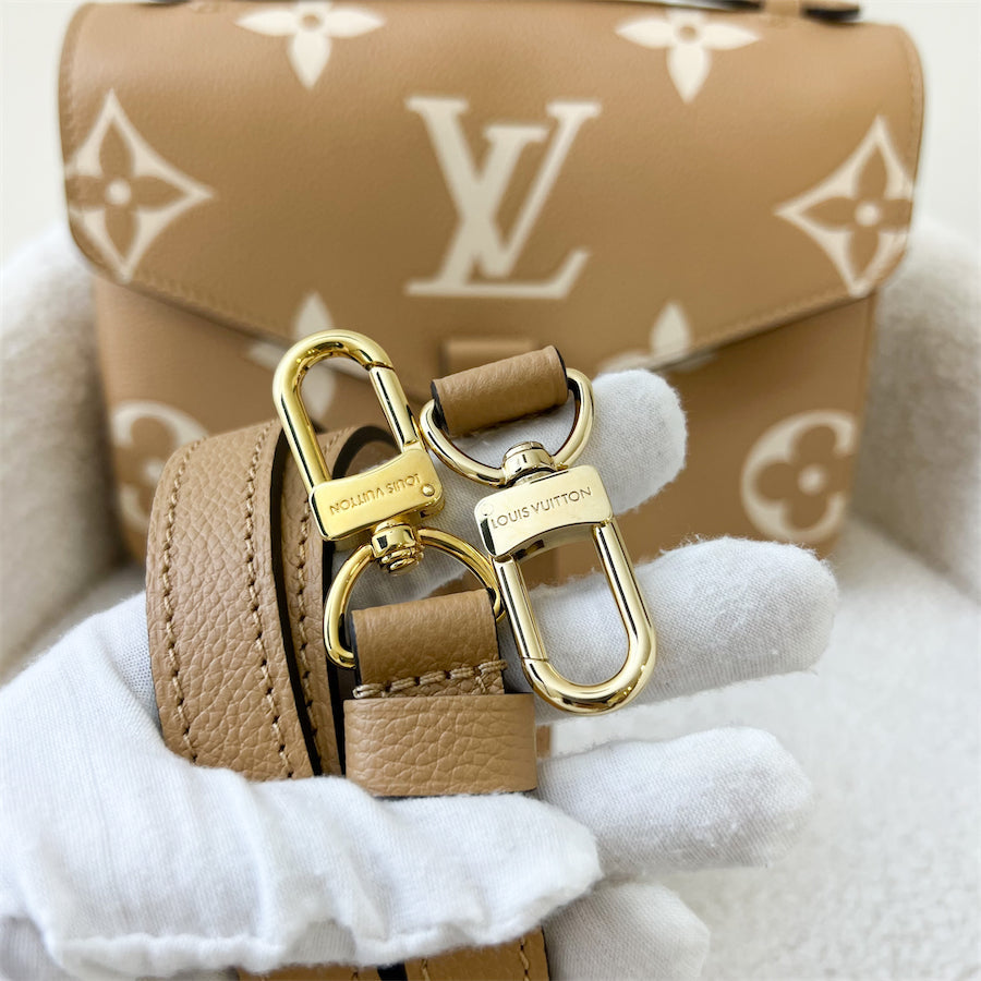 LV Pochette Metis in Arizona Beige / Crème Beige Monogram Empreinte Leather GHW