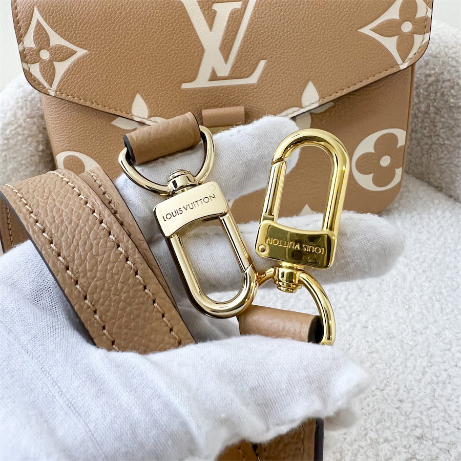 LV Pochette Metis in Arizona Beige / Crème Beige Monogram Empreinte Leather GHW