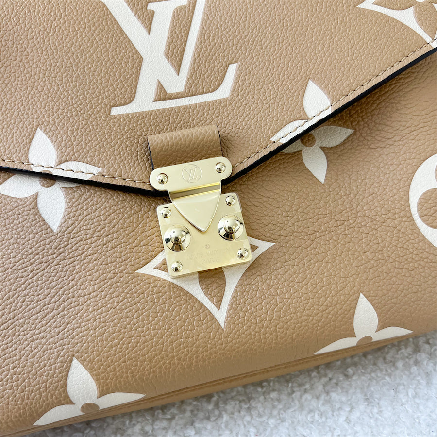 LV Pochette Metis in Arizona Beige / Crème Beige Monogram Empreinte Leather GHW