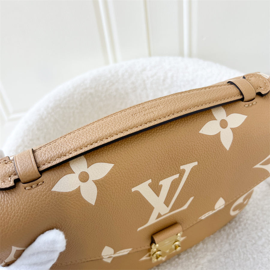 LV Pochette Metis in Arizona Beige / Crème Beige Monogram Empreinte Leather GHW