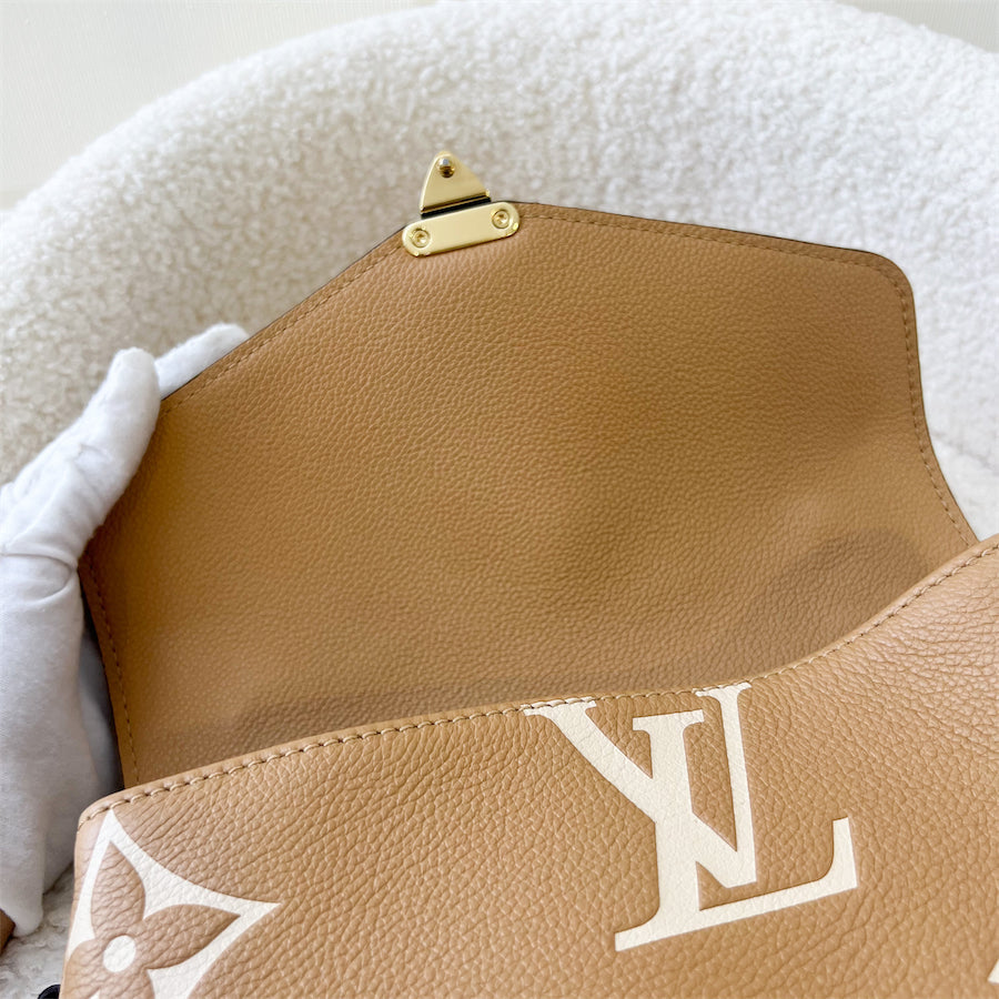LV Pochette Metis in Arizona Beige / Crème Beige Monogram Empreinte Leather GHW