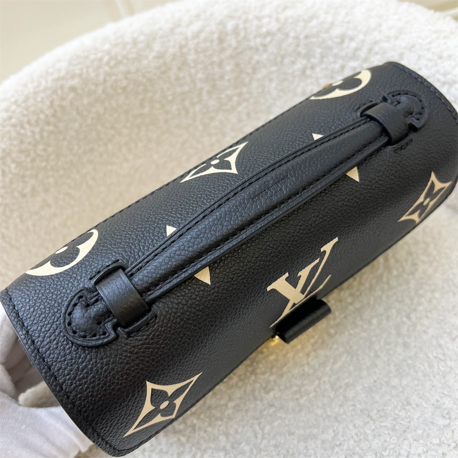 LV Pochette Metis East West in Black and Creme Giant Monogram Empreinte Leather and GHW