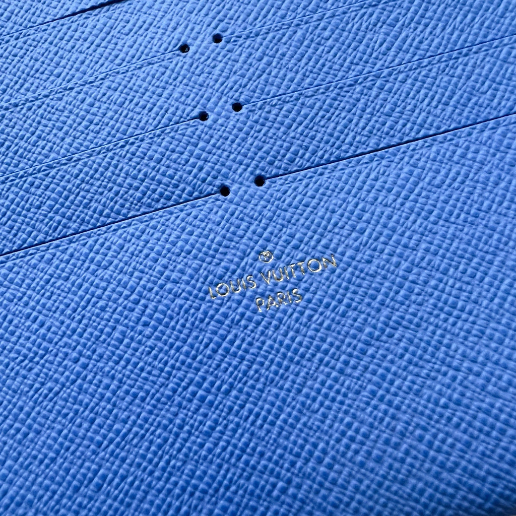 LV Felicie Pochette Card Holder in Blue Leather