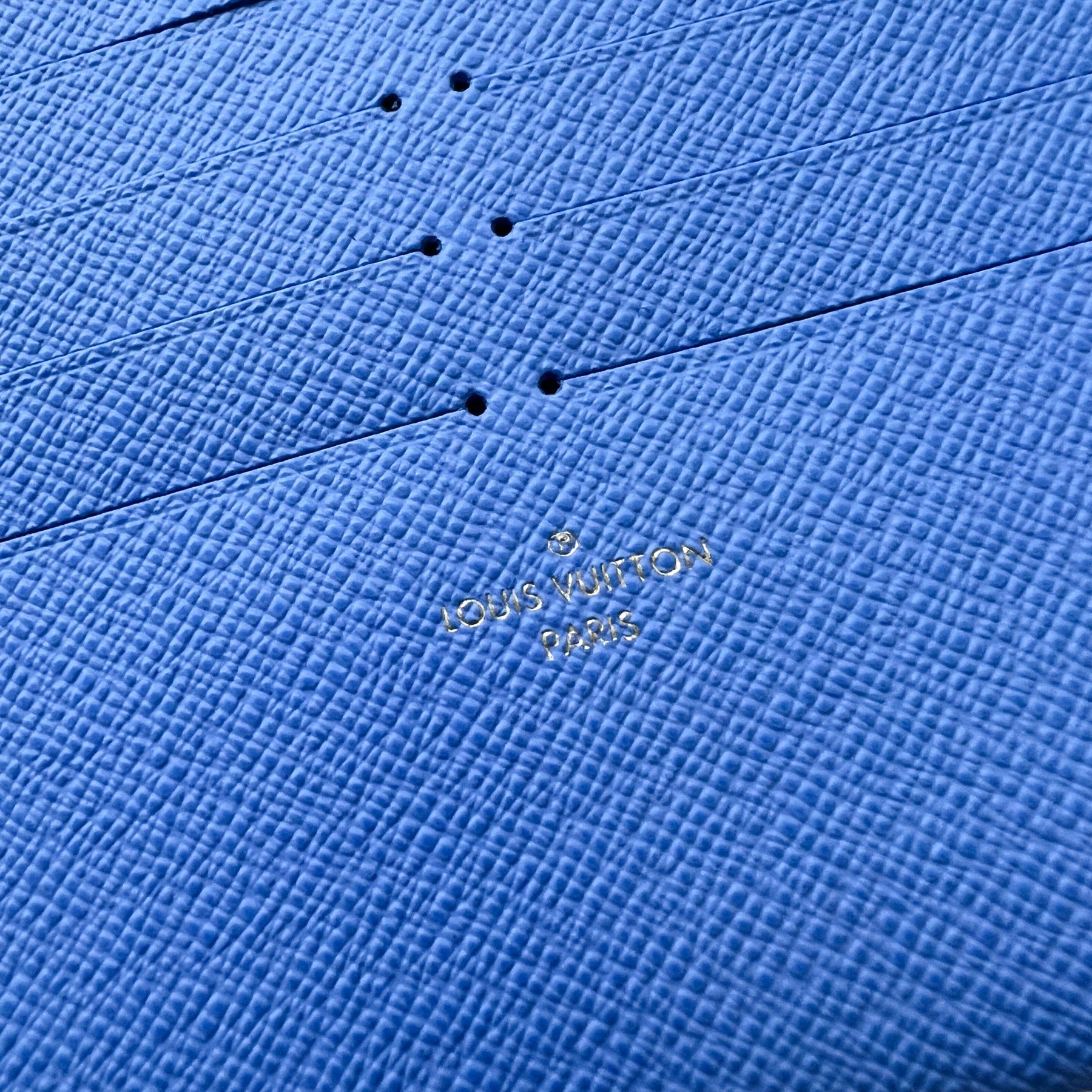 LV Felicie Pochette Card Holder in Blue Leather