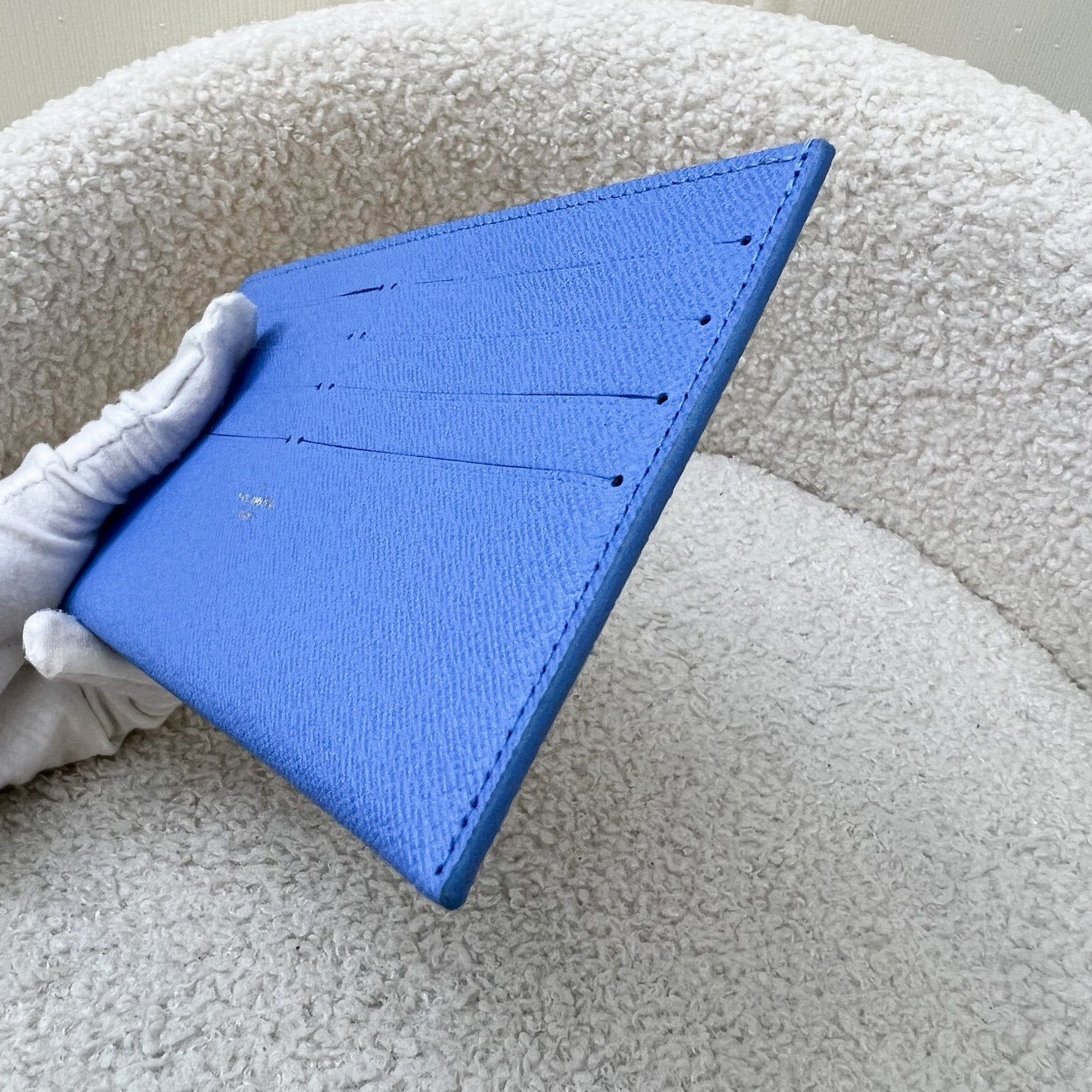 LV Felicie Pochette Card Holder in Blue Leather