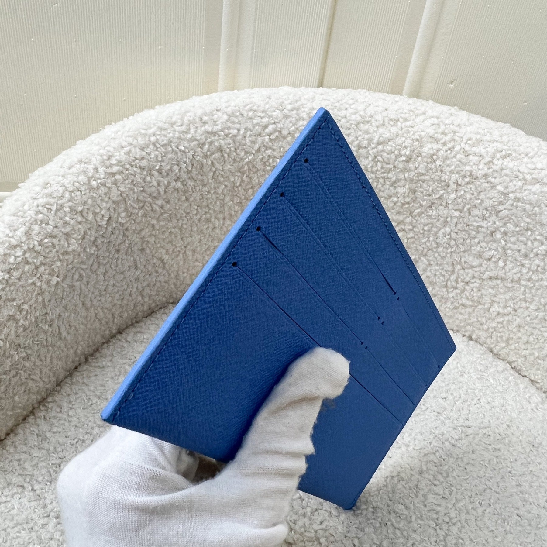 LV Felicie Pochette Card Holder in Blue Leather