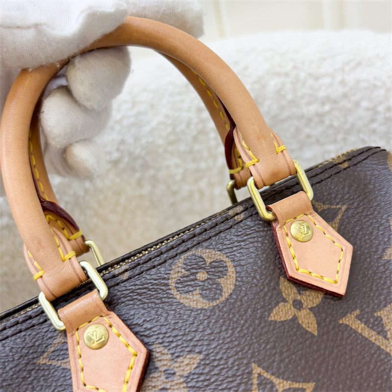 LV Nano Speedy in Monogram Canvas and GHW (Non-detachable strap) (Model: M61252)