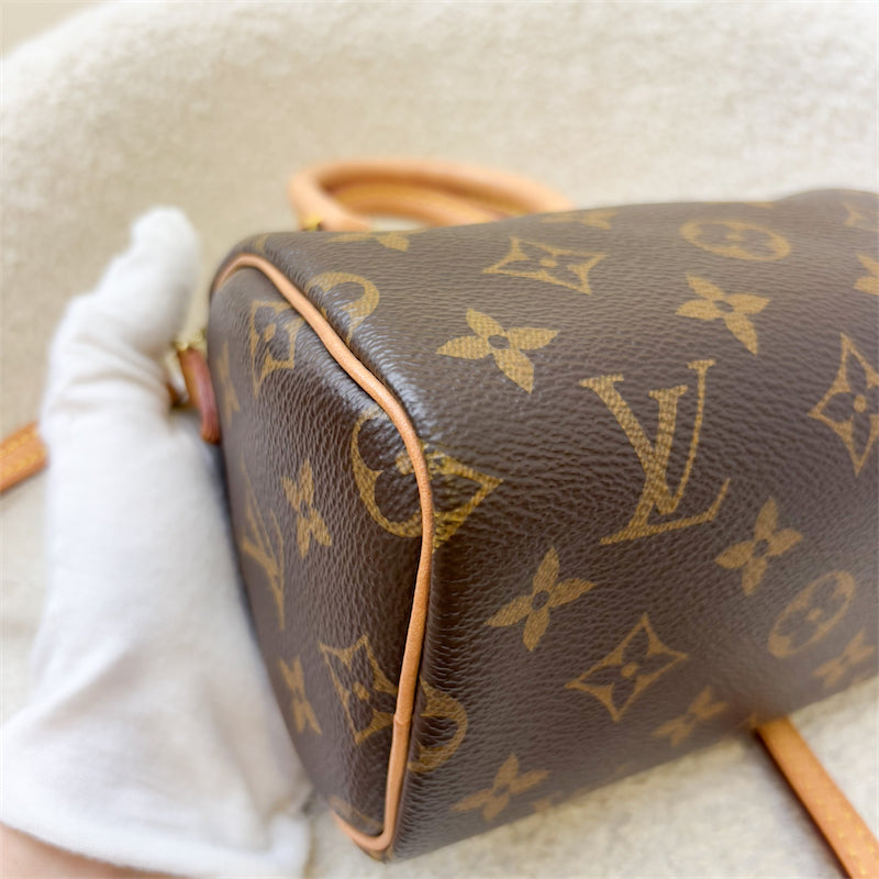 LV Nano Speedy in Monogram Canvas and GHW (Non-detachable strap) (Model: M61252)