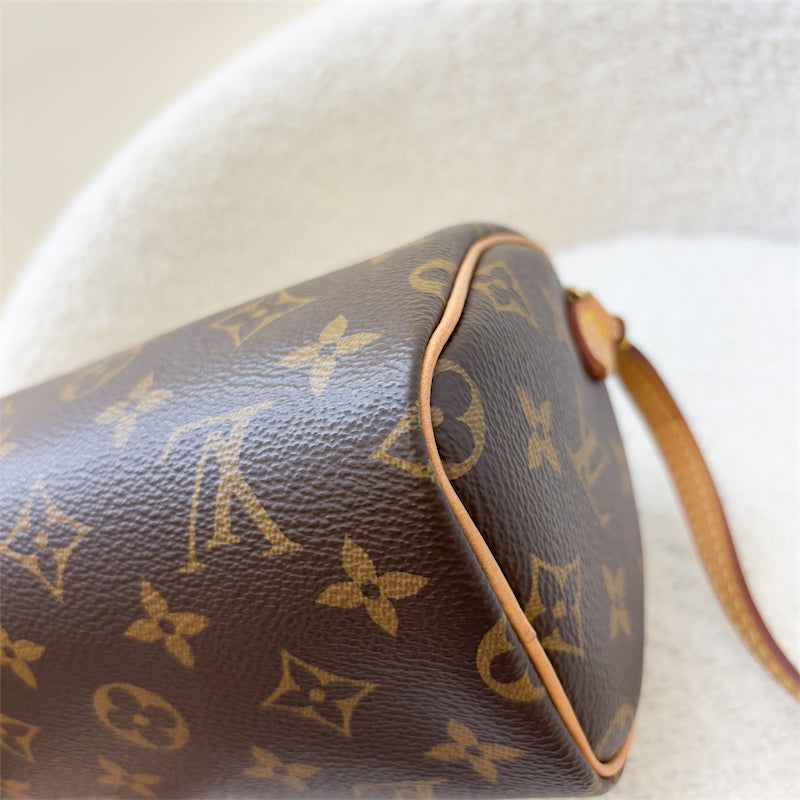 LV Nano Speedy in Monogram Canvas and GHW (Non-detachable strap) (Model: M61252)