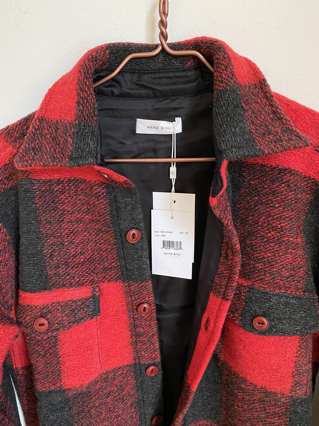 BOBBI FLANNEL JACKET RED - SIZE XS