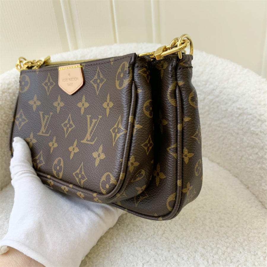 LV Multi Pochette Accessoires MPA in Monogram Canvas, Khaki Strap and GHW