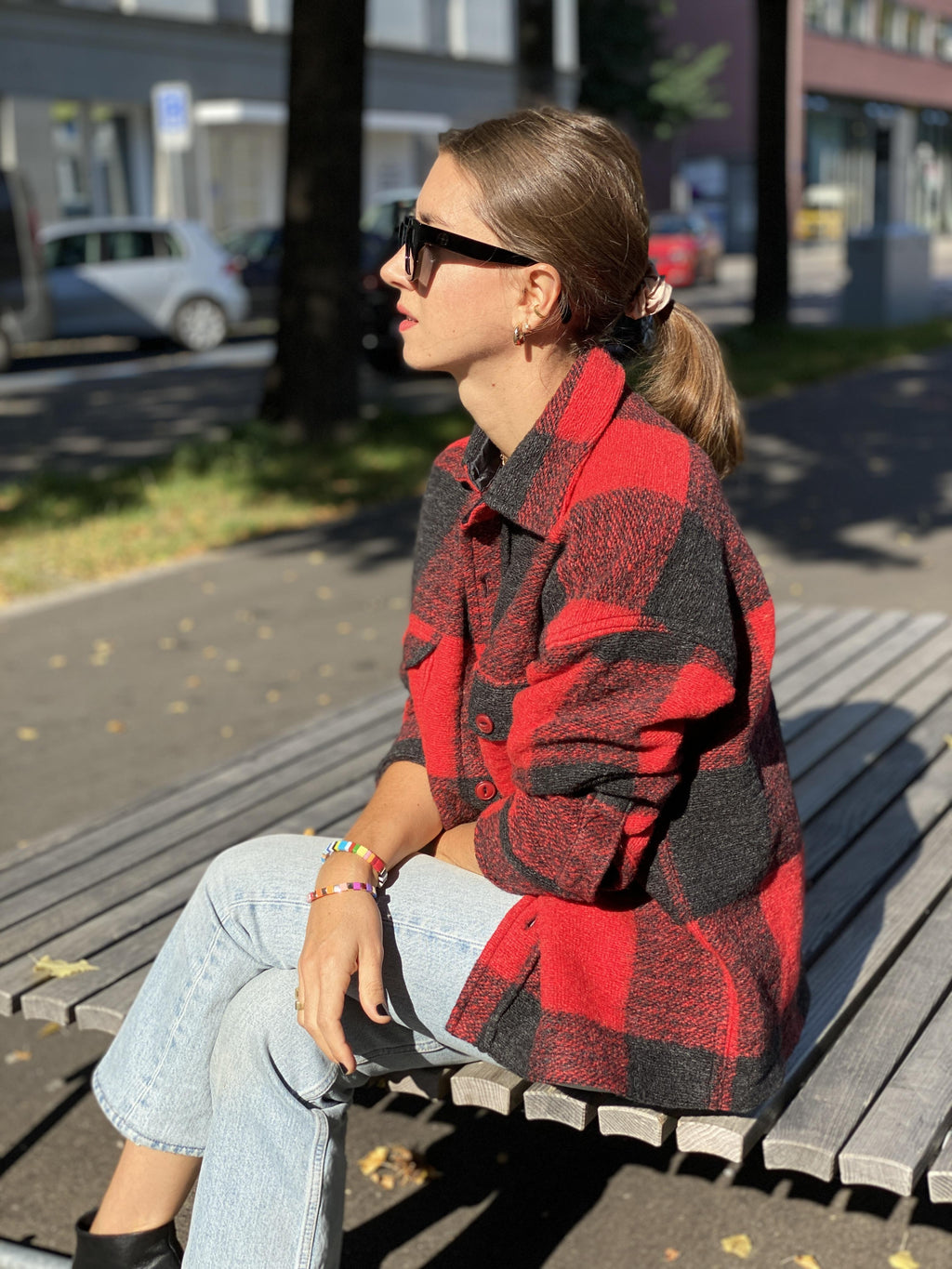 BOBBI FLANNEL JACKET RED - SIZE XS