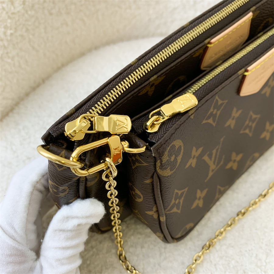 LV Multi Pochette Accessoires MPA in Monogram Canvas, Khaki Strap and GHW
