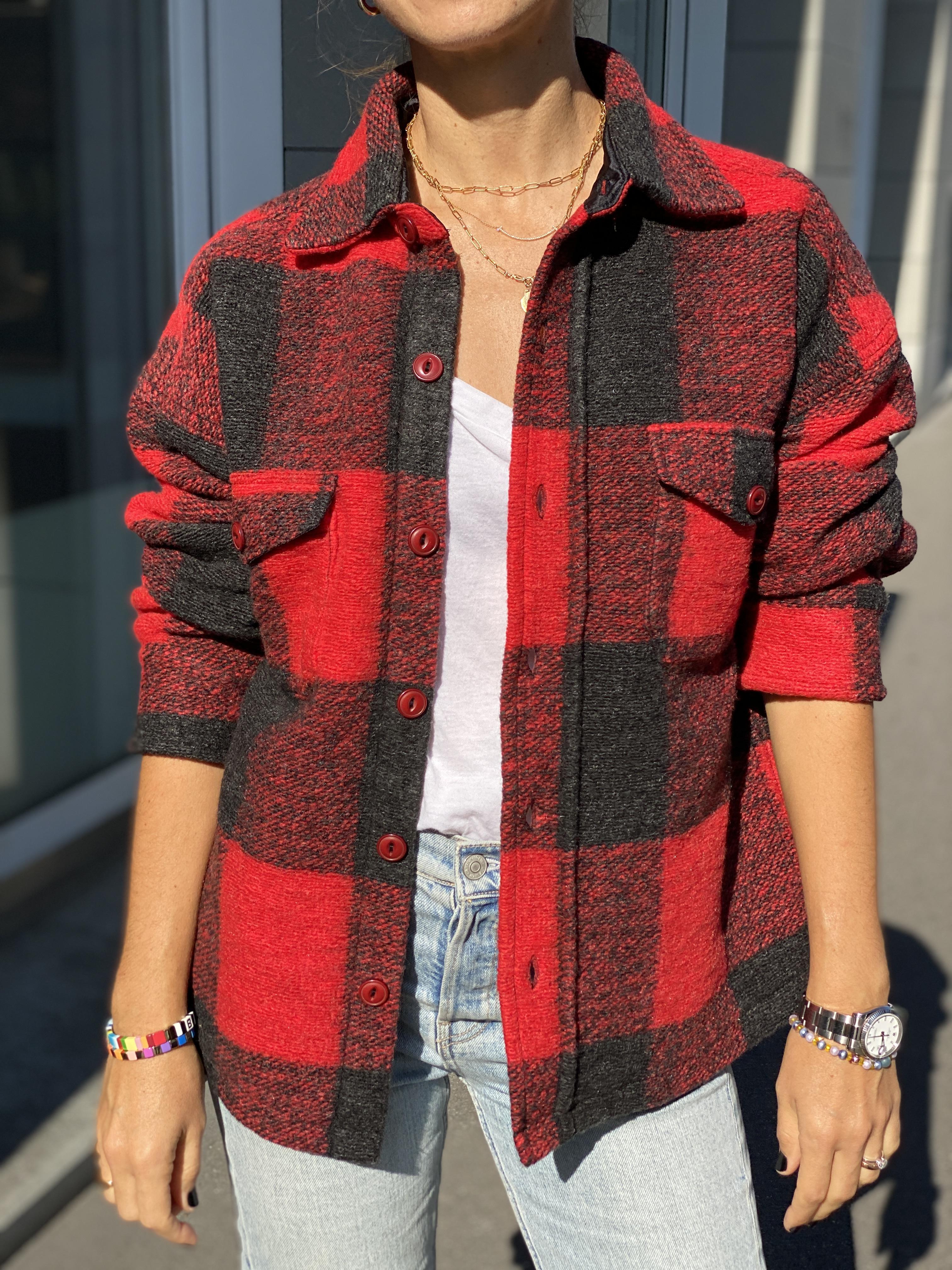 BOBBI FLANNEL JACKET RED - SIZE XS