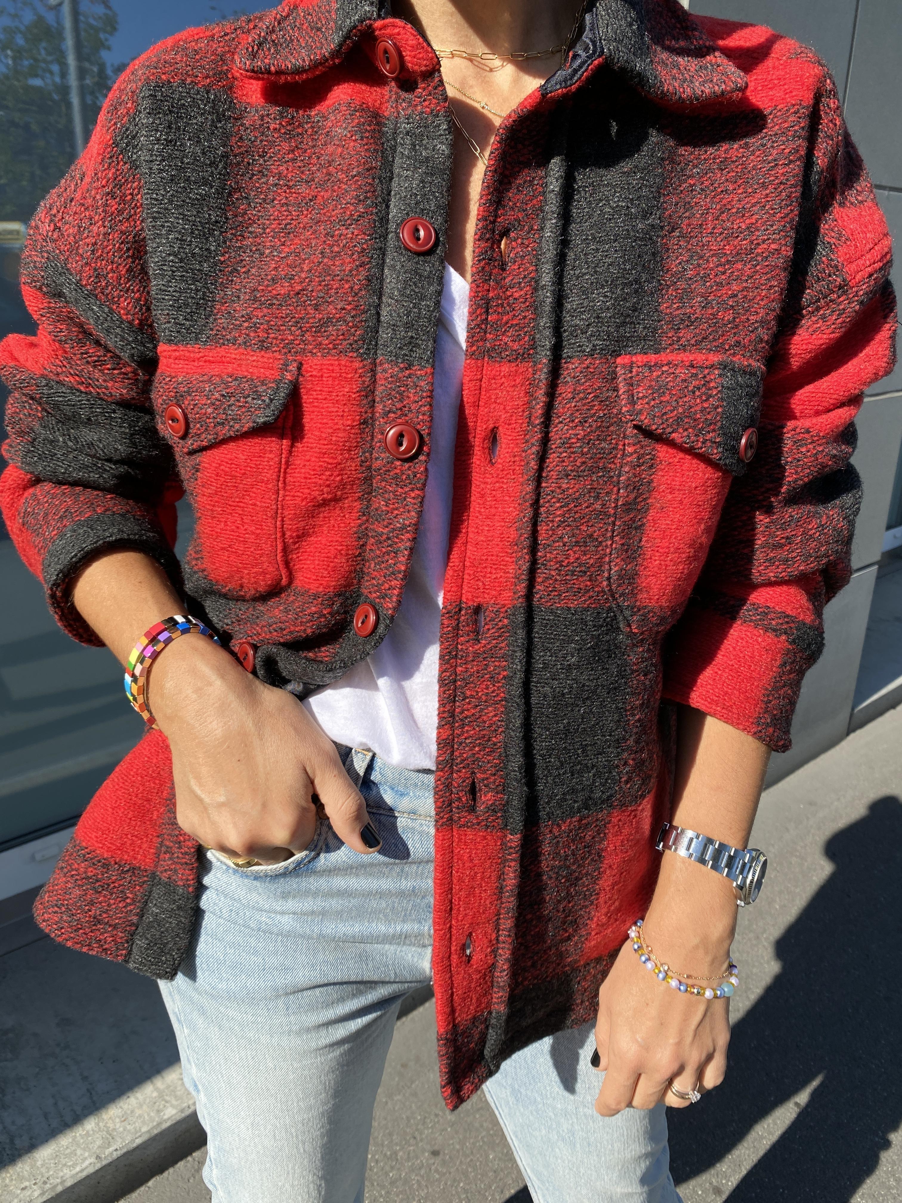 BOBBI FLANNEL JACKET RED - SIZE XS