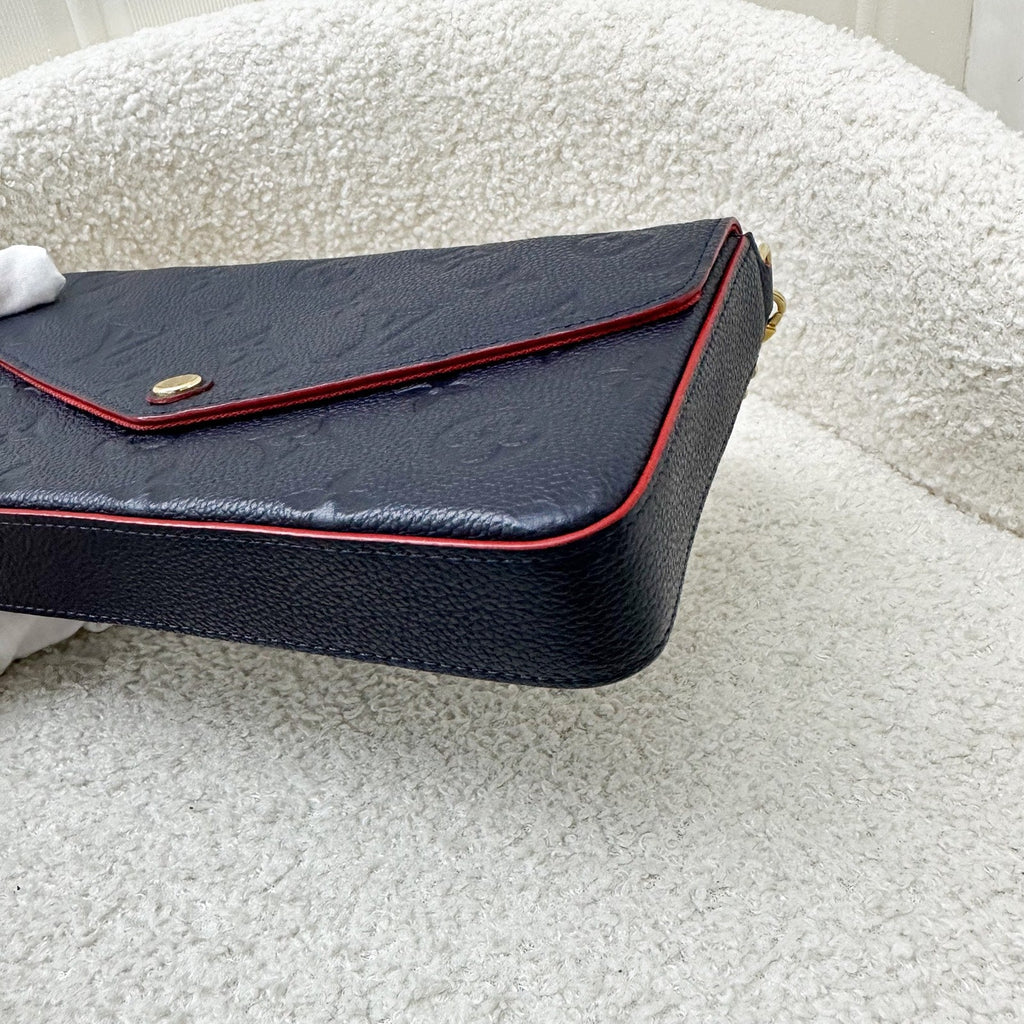 LV Felicie Pochette in Marine Rouge Empreinte Leather and GHW