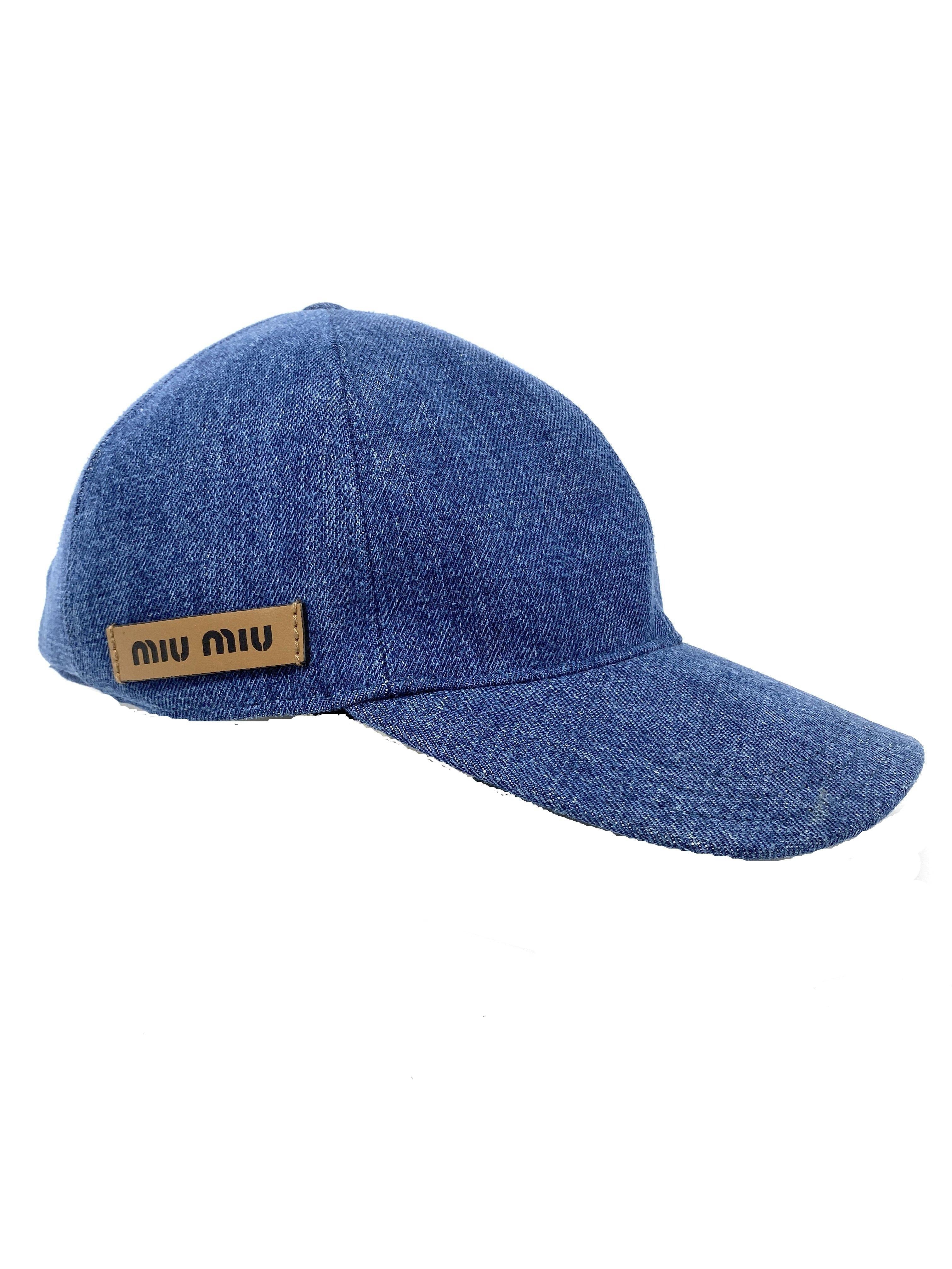 MIU MIU DENIM BASEBALL CAP