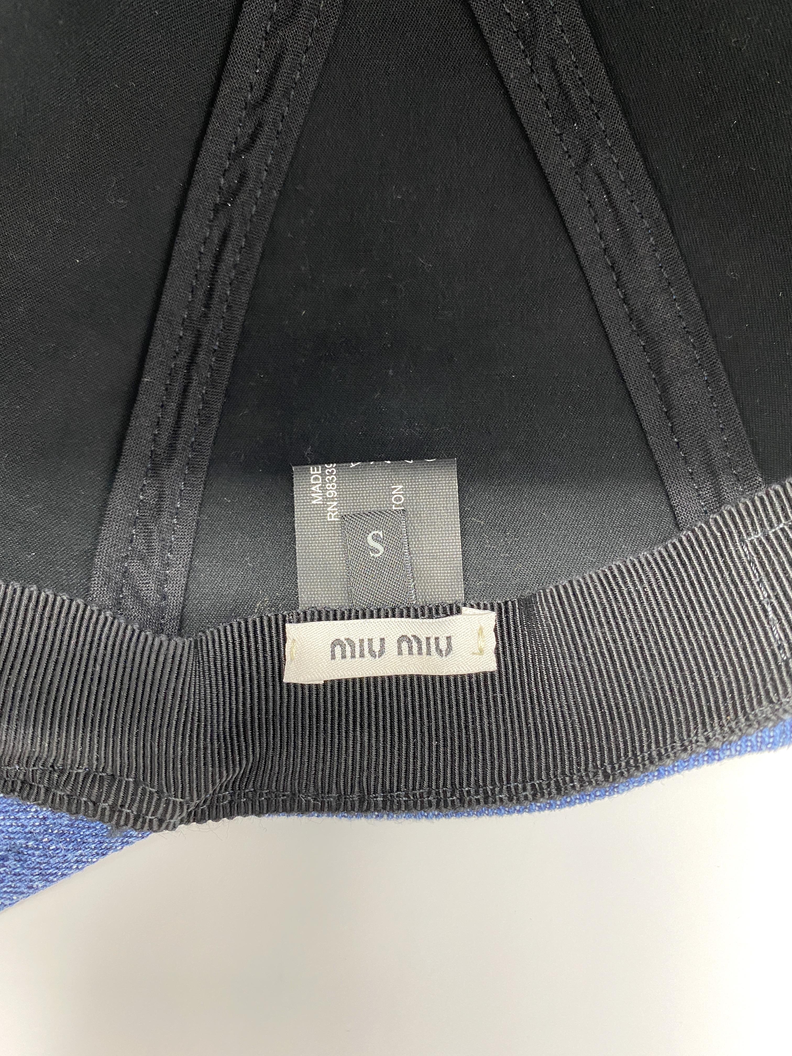 MIU MIU DENIM BASEBALL CAP