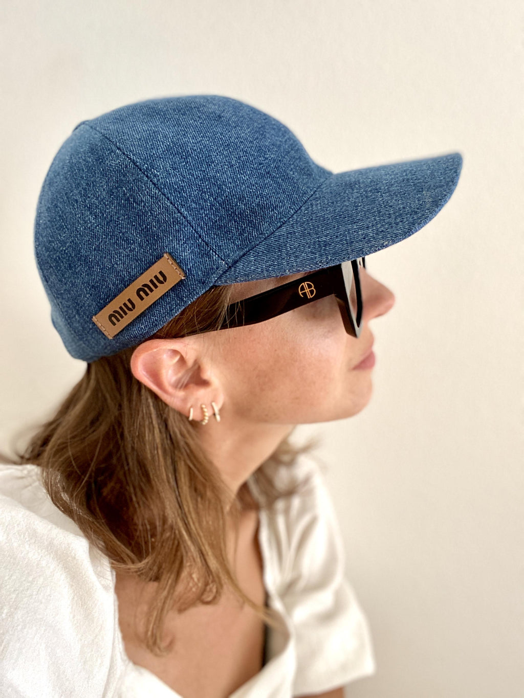 MIU MIU DENIM BASEBALL CAP