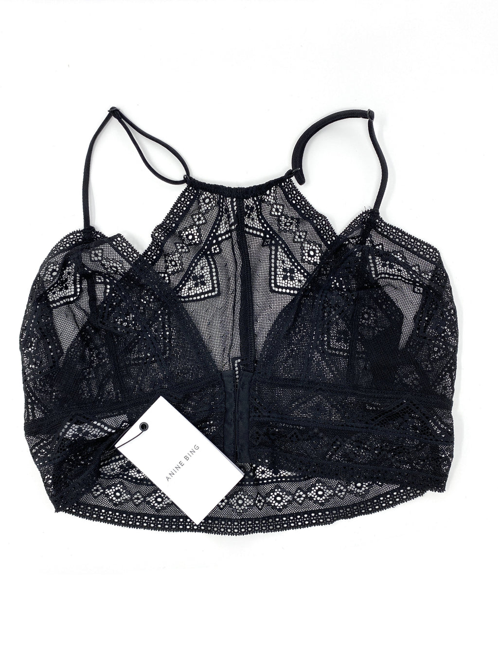 ANINE BING BLACK LACE BRA - SIZE S