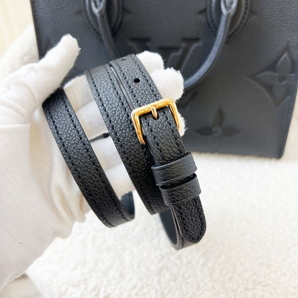 LV Onthego PM in Black Giant Monogram Empreinte Leather GHW