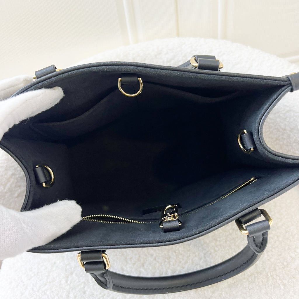 LV Onthego PM in Black Giant Monogram Empreinte Leather GHW