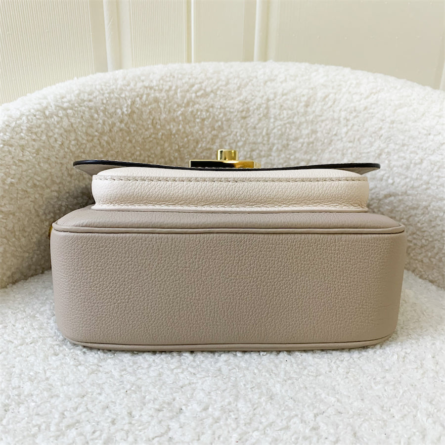 LV Lockme Tender in Grey Beige Greige Grained Calfskin and GHW