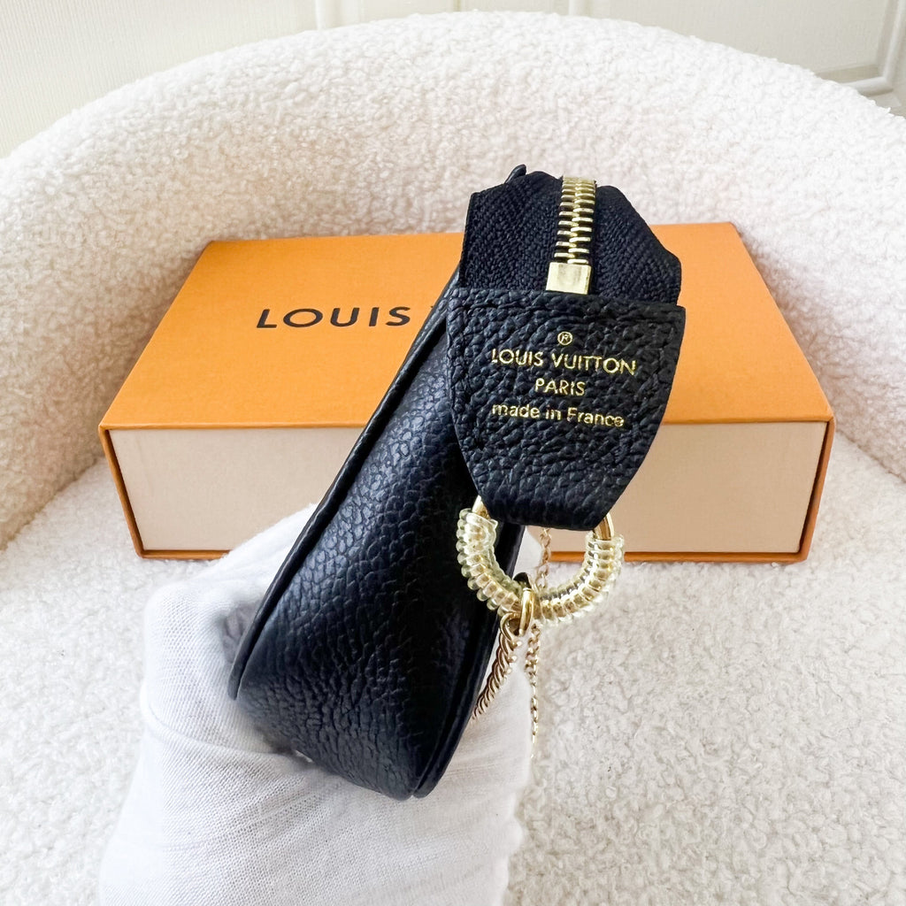 LV Mini Pochette Accessoires in Black and Beige Monogram Empreinte Leather GHW