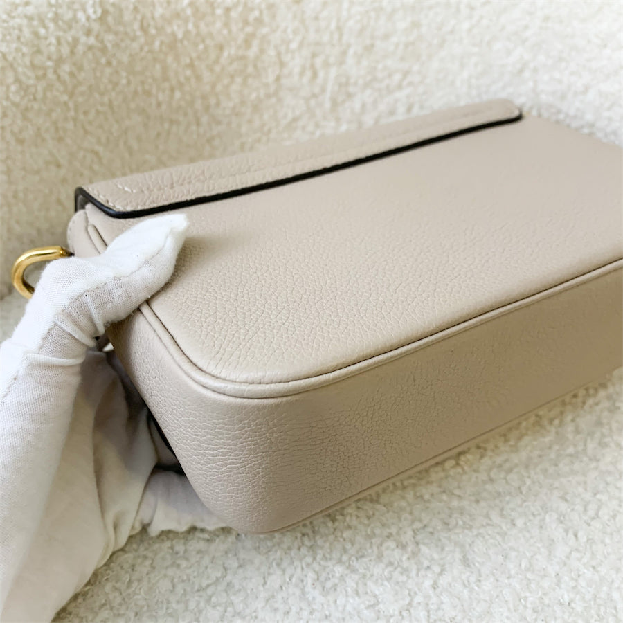 LV Lockme Tender in Grey Beige Greige Grained Calfskin and GHW