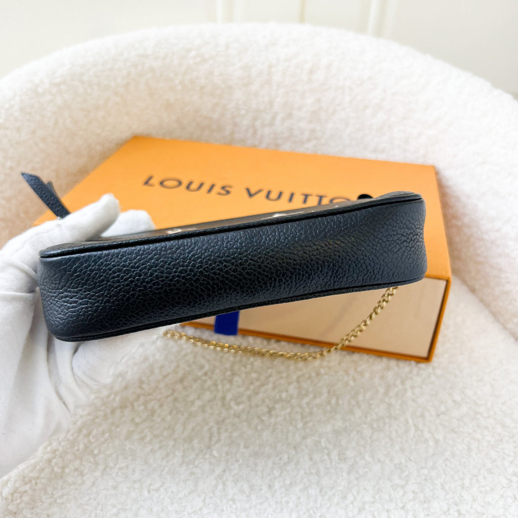LV Mini Pochette Accessoires in Black and Beige Monogram Empreinte Leather GHW
