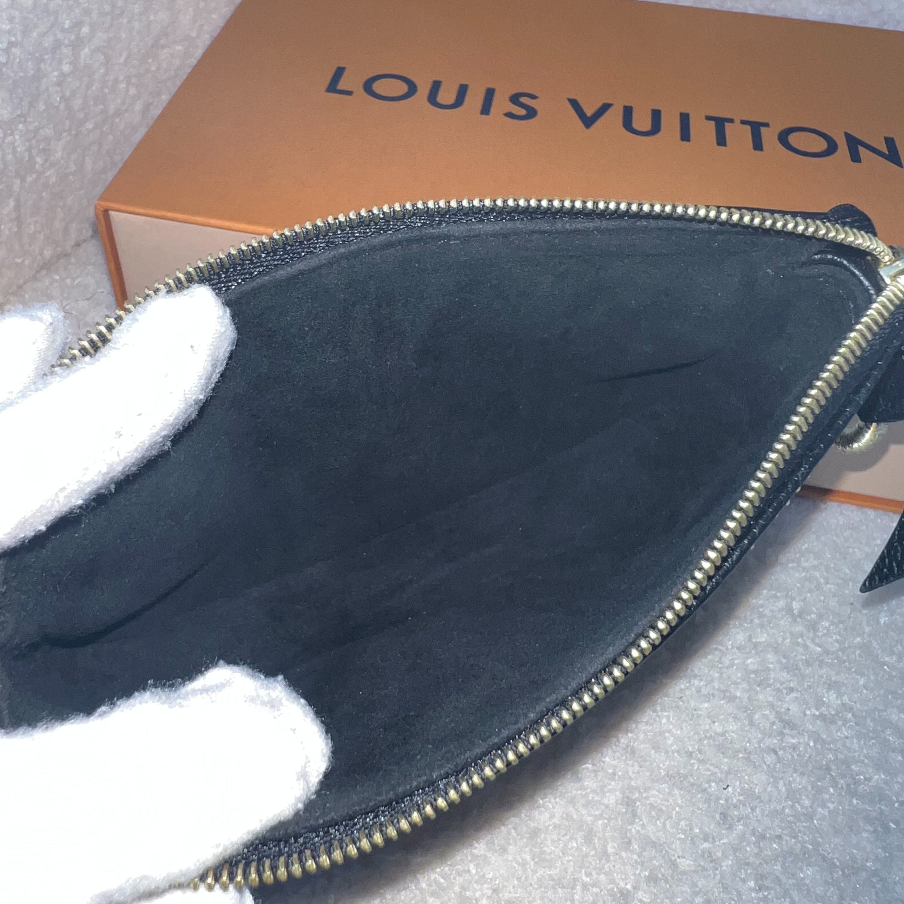 LV Mini Pochette Accessoires in Black and Beige Monogram Empreinte Leather GHW