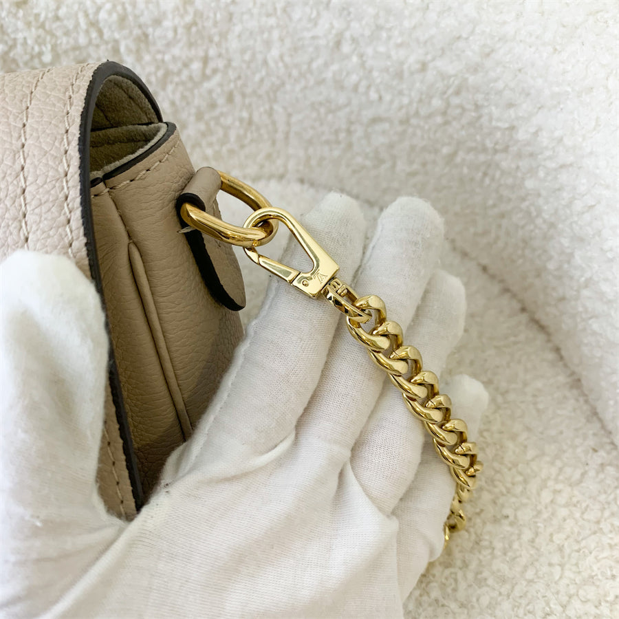 LV Lockme Tender in Grey Beige Greige Grained Calfskin and GHW