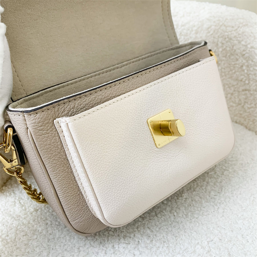 LV Lockme Tender in Grey Beige Greige Grained Calfskin and GHW