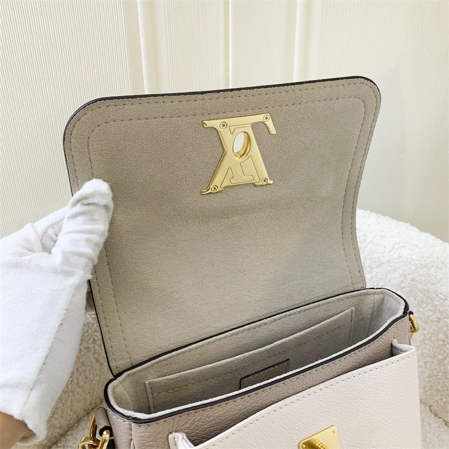 LV Lockme Tender in Grey Beige Greige Grained Calfskin and GHW