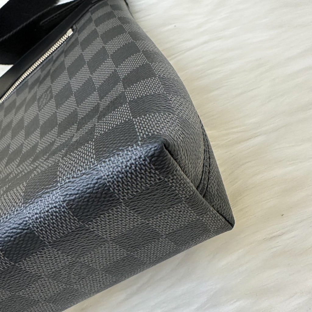 LV Mick PM Men's Shoulder Bag in Black Damier Graphite SHW
