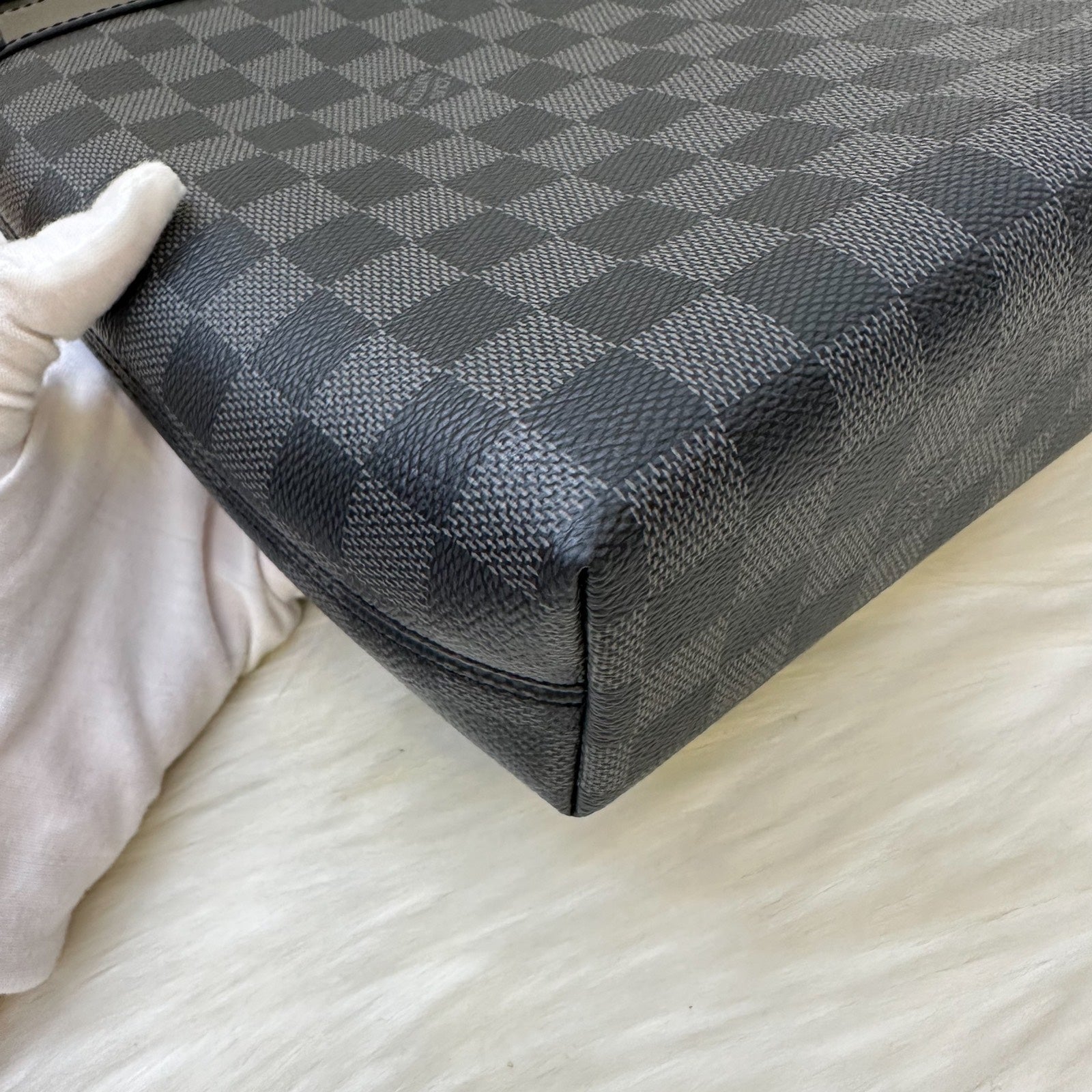 LV Mick PM Men's Shoulder Bag in Black Damier Graphite SHW